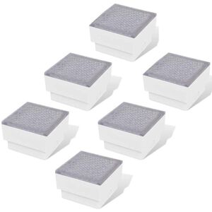 vidaXL 6 lampes LED d'&eacute;clairage incorpor&eacute;es au sol 100x100x68 mm