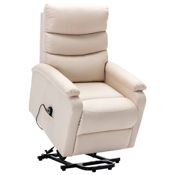 vidaXL Fauteuil Cr&egrave;me Tissu