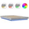vidaXL Cadre de lit et lumi&egrave;res LED sans matelas sonoma gris 140x200cm