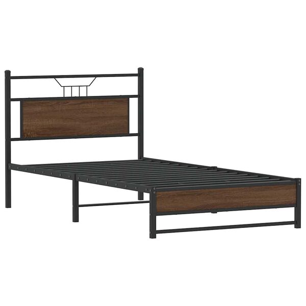 vidaXL Cadre de lit sans matelas ch&ecirc;ne marron 100x200 cm