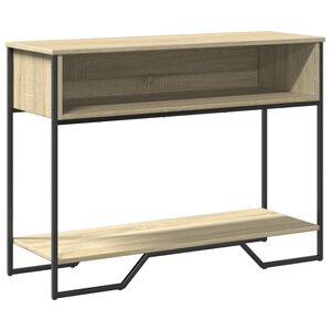 vidaXL Table console ch&ecirc;ne sonoma 100x35x74,5 cm bois d'ing&eacute;nierie
