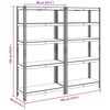 vidaXL &Eacute;tag&egrave;res de rangement 5 niveaux 2 pcs Anthracite Acier et bois