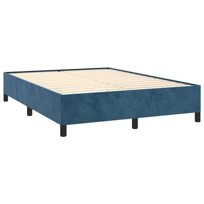 vidaXL Cadre de lit sans matelas bleu foncé 140x190 cm velours