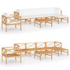 vidaXL Salon de jardin 7 pcs avec coussins cr&egrave;me bois de teck solide