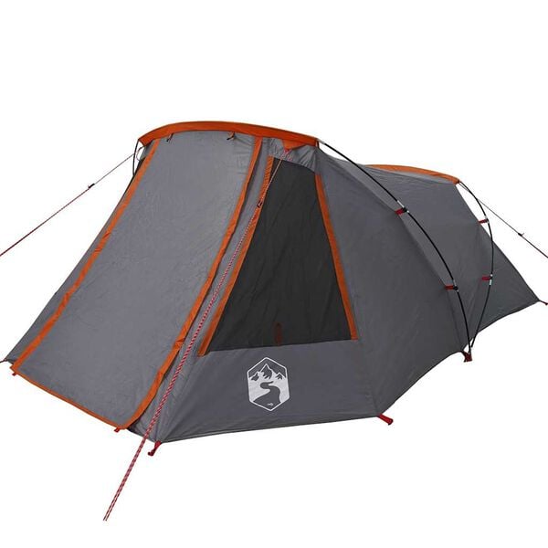vidaXL Tente tunnel avec toit Gris et orange 328 x 228 x 115 cm