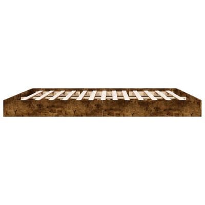 vidaXL Cadre de lit sans matelas chêne fumé 200x200 cm bois ingénierie