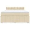 vidaXL Sommier &agrave; lattes de lit avec matelas Cr&egrave;me 180x200 cm Tissu
