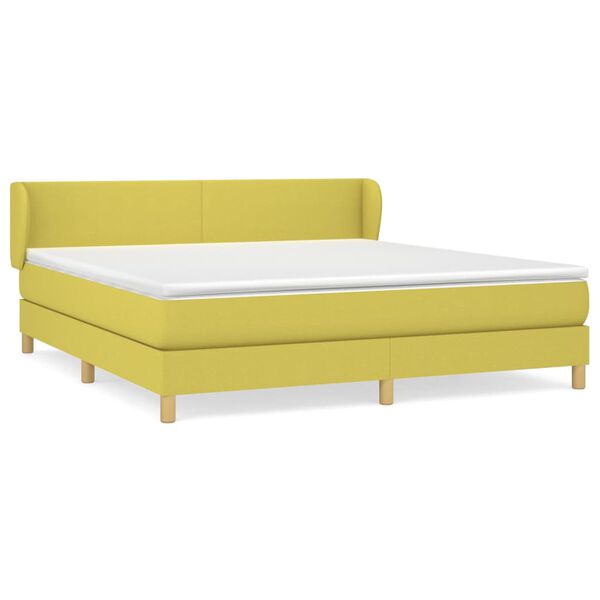vidaXL Sommier &agrave; lattes de lit avec matelas Vert 180x200 cm Tissu