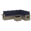 vidaXL Ensemble de canap&eacute; de jardin 7 pcs avec coussins gris r&eacute;sine tress&eacute;e