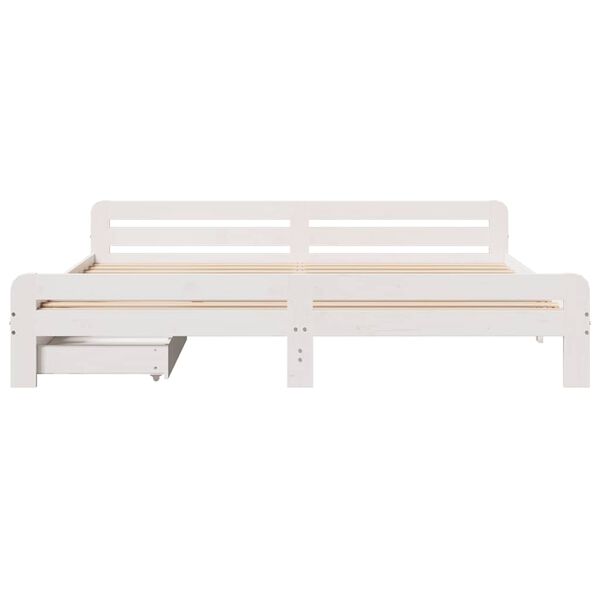 vidaXL Cadre de lit sans matelas blanc 180x200 cm bois massif de pin