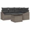 vidaXL Ensemble de canap&eacute; de jardin 5 pc Gris clair polyrotin