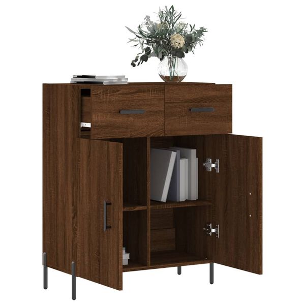 vidaXL Buffet ch&ecirc;ne marron 69,5x34x90 cm bois d'ing&eacute;nierie