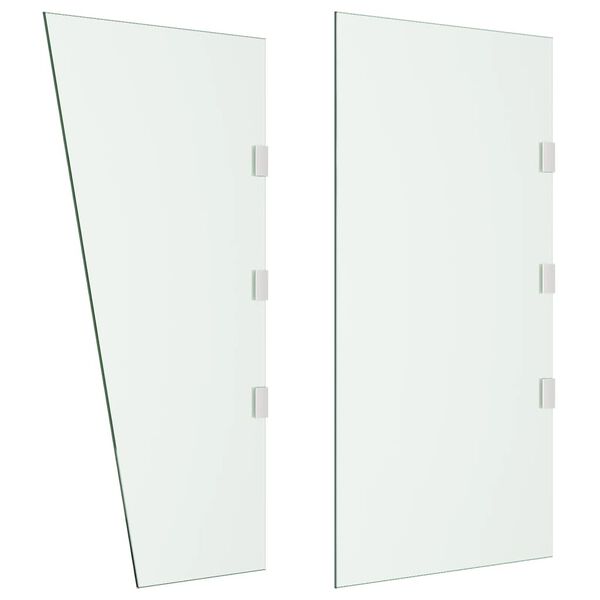 vidaXL Panneaux lat&eacute;raux auvent de porte 2pcs Transparent Verre tremp&eacute;
