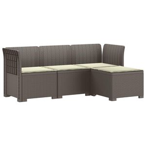 vidaXL Canap&eacute; de jardin 4 places avec coussins style rotin PP