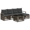 vidaXL Ensemble de canap&eacute; de jardin 6 pc Gris et Gris fonc&eacute; polyrotin