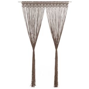 vidaXL Rideau en macram&eacute; Taupe 140x240 cm Coton