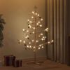 vidaXL Arbre de No&euml;l en bois Naturel 125 cm Bois massif en pin