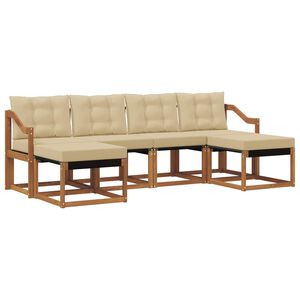 vidaXL Ensemble de canap&eacute;s d'ext&eacute;rieur 6 pc Naturel et Beige