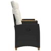 vidaXL Banc inclinable avec table Noir et blanc cr&egrave;me polyrotin