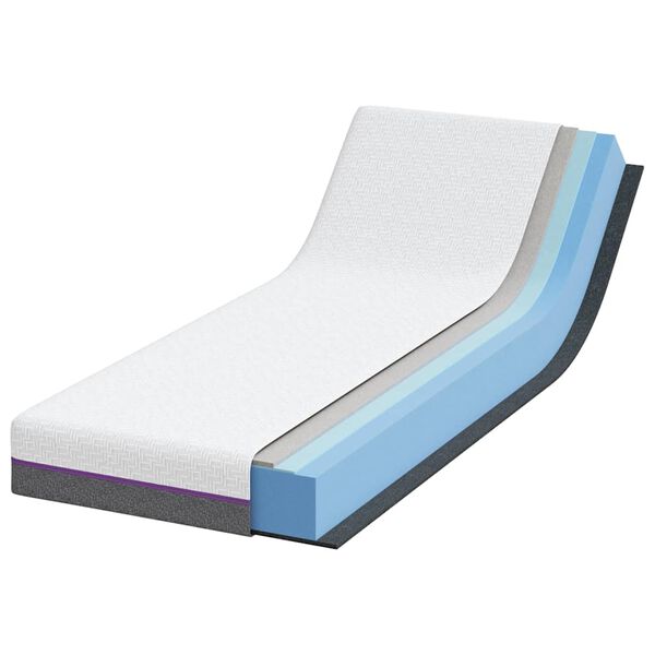 vidaXL Matelas Blanc et Gris 70 x 200 cm Tissu jacquard