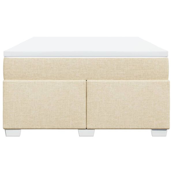vidaXL Sommier &agrave; lattes de lit avec matelas Cr&egrave;me 160x200 cm Tissu