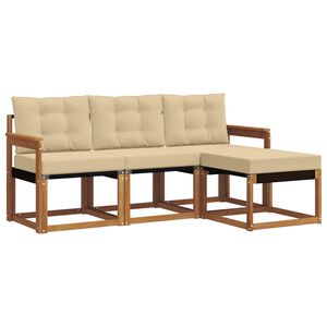 vidaXL Ensemble de canap&eacute;s d'ext&eacute;rieur 4 pc Naturel et Beige