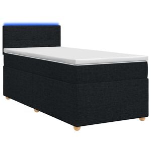vidaXL Lit boxspring avec matelas Noir 80 x 200 cm Tissu