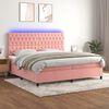 vidaXL Sommier &agrave; lattes de lit matelas et LED Rose 200x200 cm Velours