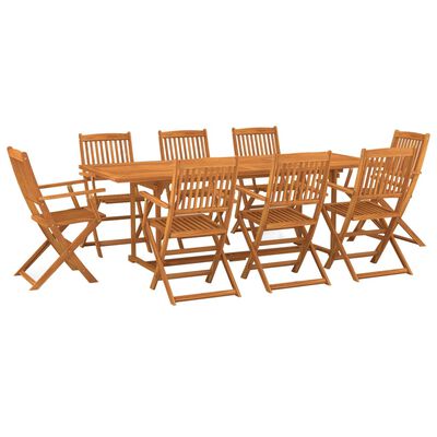 vidaXL Ensemble à manger de jardin 9 pcs 220x90x75 cm bois d'acacia