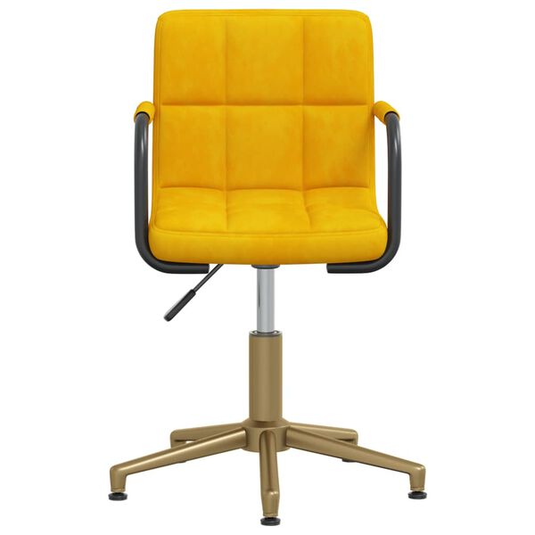 vidaXL Chaises &agrave; manger pivotantes lot de 4 jaune moutarde velours