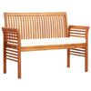 vidaXL Banc de jardin 2 places avec coussin 120cm Bois d'acacia massif