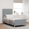 vidaXL Cadre de lit avec t&ecirc;te de lit Gris clair 90 x 190 cm tissu