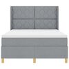 vidaXL Lit &agrave; ressorts avec matelas Gris clair 160 x 200 cm tissu