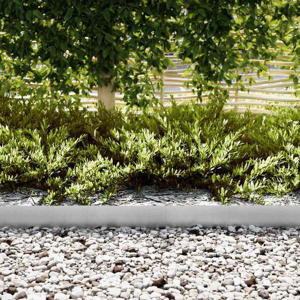 vidaXL Bordure de Pelouse 50 pcs Argent 100 x 0.05 x 20 cm