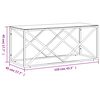 vidaXL Table basse 110x45x45 cm acier inoxydable et verre