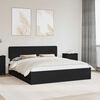 vidaXL Cadre de lit avec tiroir Noir 200 x 200 cm Bois Ing&eacute;nierie