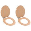 vidaXL Si&egrave;ges WC lot de 2 avec couvercles MDF Design de bambou