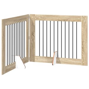 vidaXL Porte de chien pliable avec supports 2 pc Ch&ecirc;ne Sonoma 200,5 cm