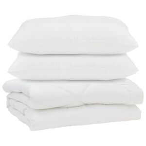 vidaXL Couette avec oreiller 3 pcs Blanc Microfibre
