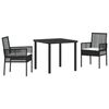 vidaXL Ensemble de salle &agrave; manger pour jardin 5 pc Noir polyrotin