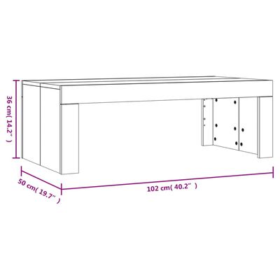 vidaXL Table basse gris béton 102x50x36 cm bois d'ingénierie