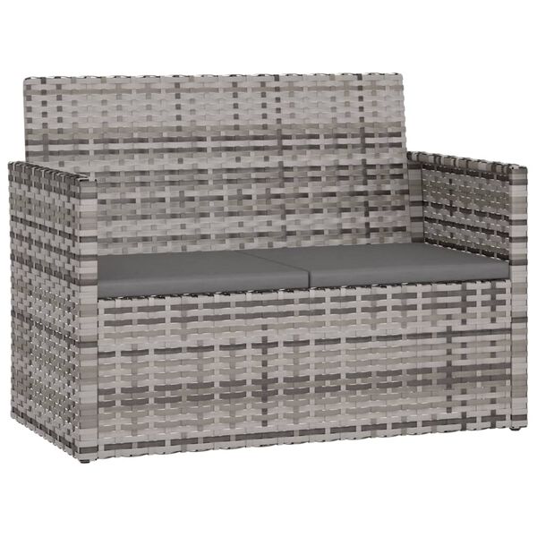 vidaXL Mobilier d'ext&eacute;rieur 4 pcs avec coussins R&eacute;sine tress&eacute;e Gris