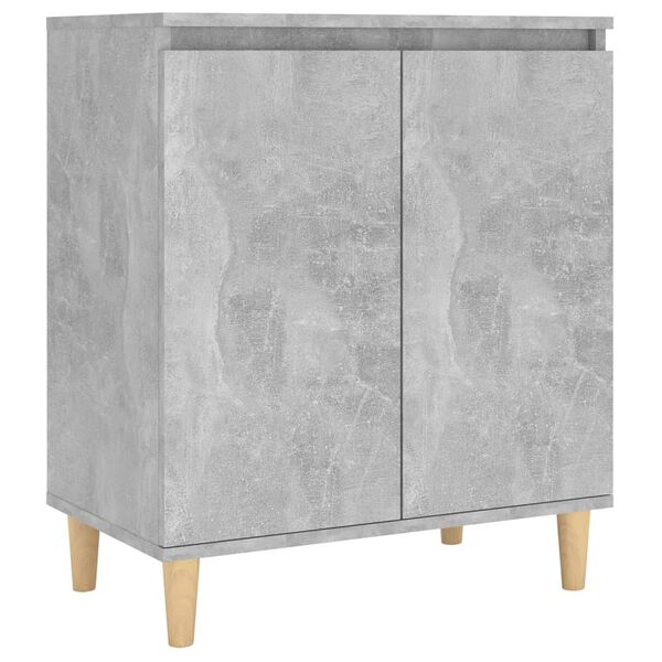 vidaXL Buffet avec pieds en bois Gris b&eacute;ton bois d'ing&eacute;nierie