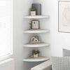 vidaXL &Eacute;tag&egrave;res d'angle murales 4 pcs Ch&ecirc;ne et blanc 35x35x3,8 cm MDF