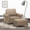 vidaXL Fauteuil avec repose-pied Cappuccino 60 cm Similicuir