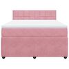 vidaXL Sommier &agrave; lattes de lit avec matelas Rose 140x200 cm Velours