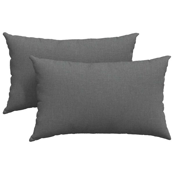vidaXL Coussins de canap&eacute; 2 pcs Gris fonc&eacute; 50 x 30 cm tissu
