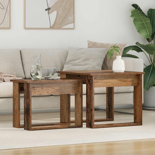vidaXL Ensemble de tables basses 2 pcs Bois ancien Bois d'ing&eacute;nierie