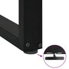 vidaXL Pieds de table &agrave; manger en U, 3 pi&egrave;ces, noir, 80 x (72-73) cm, acier