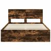 vidaXL Cadre de lit Ch&ecirc;ne fum&eacute; 140 x 190 cm Pin massif